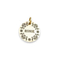 The Calavera Wreath Token | Artisan Floral Sugar Skull Pet ID & Custom Engraved Dog Tag, front view