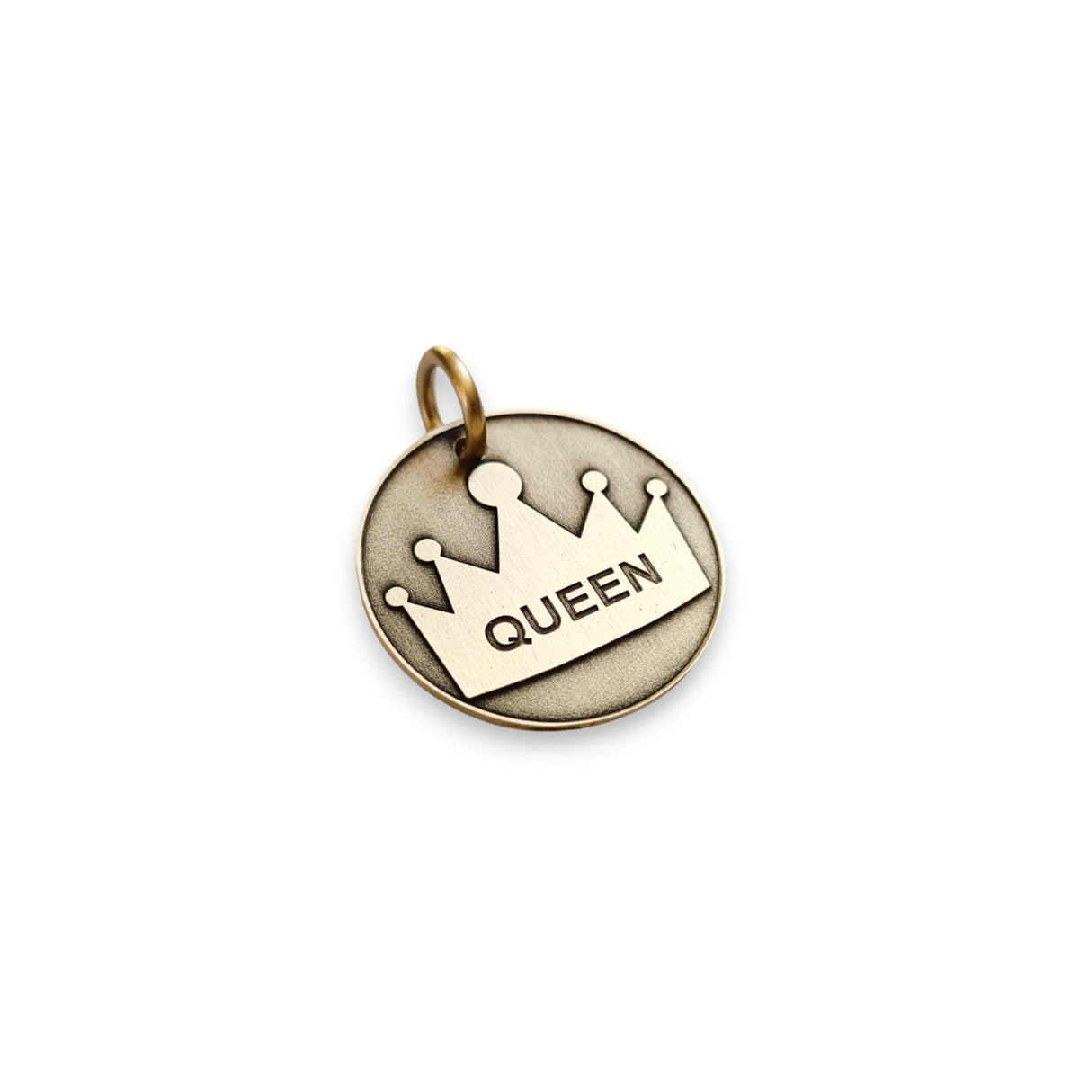 The Sovereign Token | Artisan Queen Pet ID & Custom Engraved Dog Tag, additional detail
