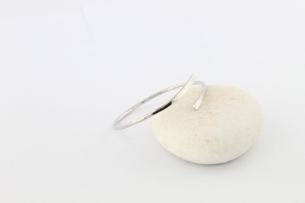 Bypass Bangle | Hammered Stacking Cuff, styled view