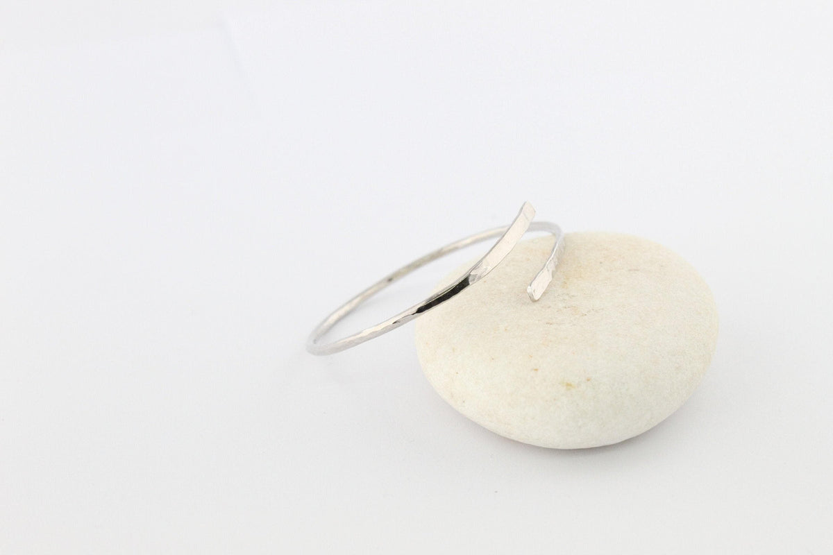 Bypass Bangle | Hammered Stacking Cuff, styled view