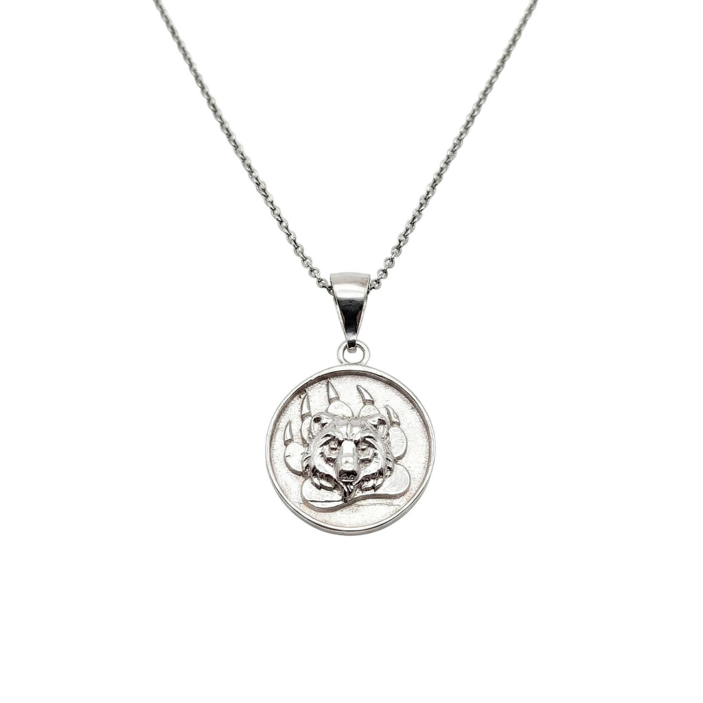 Bear Paw Medallion | Courage & Protection Talisman, front view