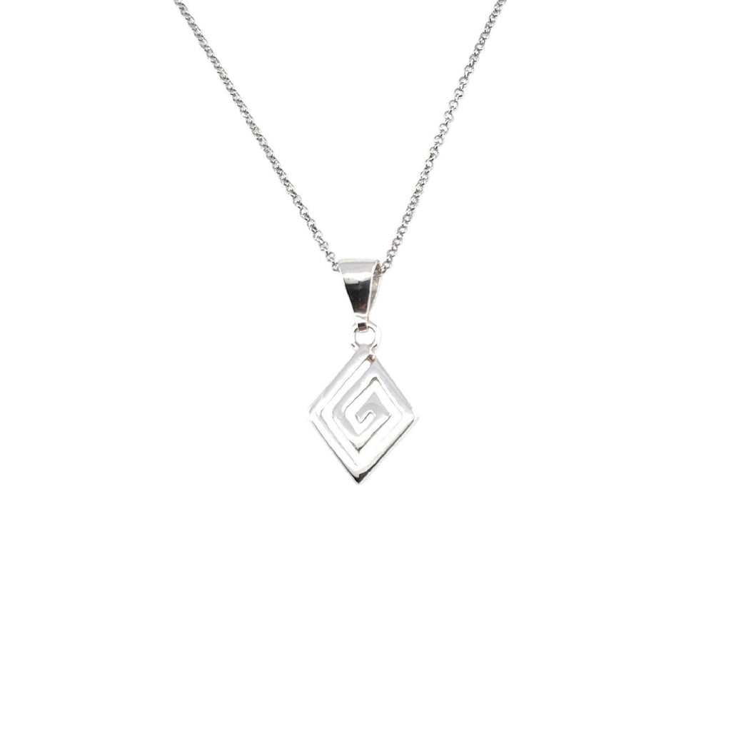Greek Spiral Medallion | Rhombus Evolution Talisman, front view