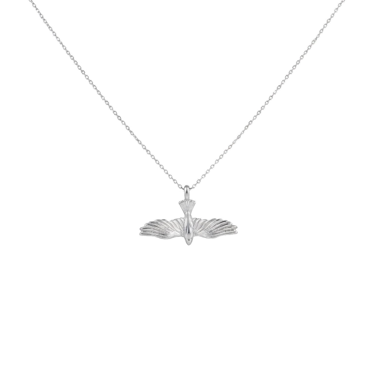 Dove Necklace | Symbol of Peace & Renewal, in White Gold Plated finish