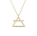 Air Element Necklace in yellow gold plated finish