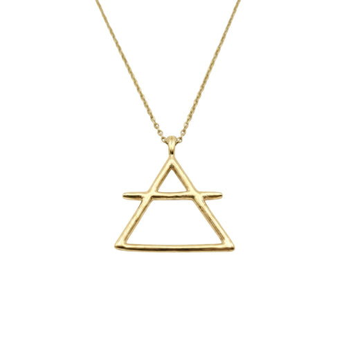 Air Element Necklace in yellow gold plated finish