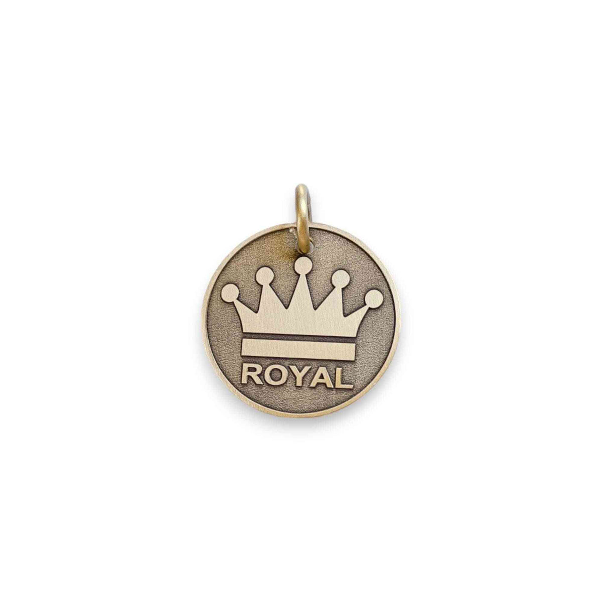 The Sovereign Token | Artisan Crown Pet ID & Custom Engraved Dog Tag, front view