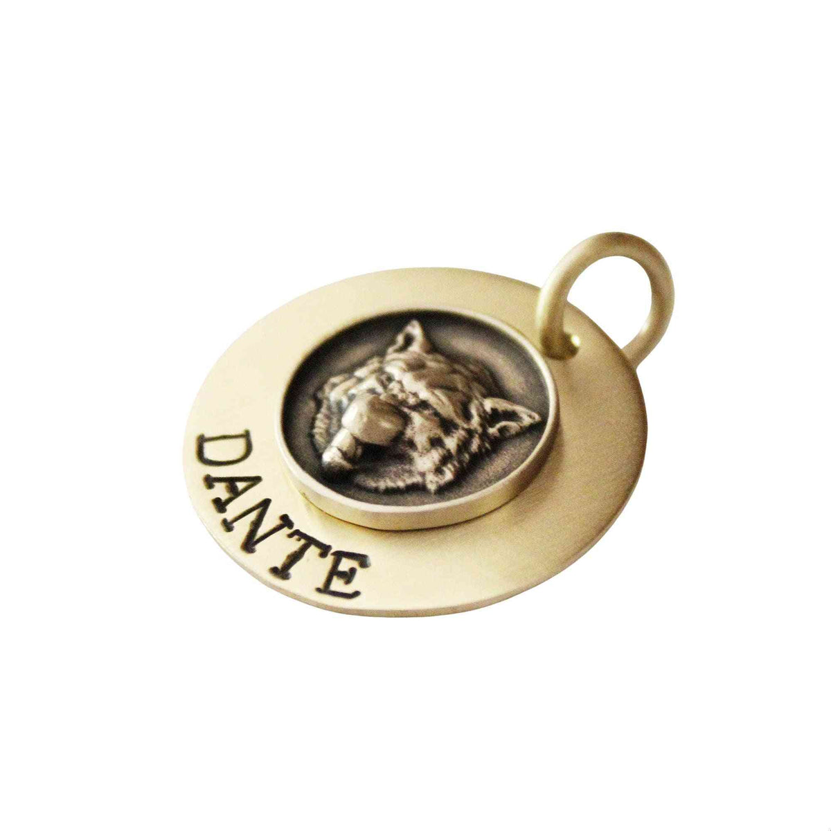 The Ferocious Sigil | Artisan Fierce Wolf Pet ID & Custom Engraved Dog Tag, additional detail