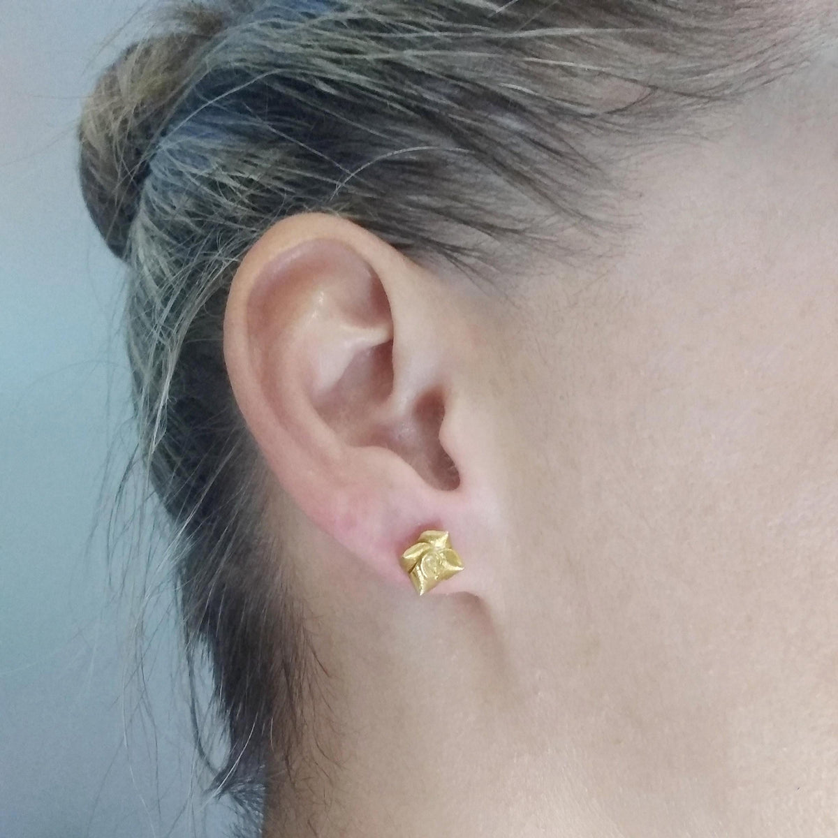 Rose Stud Earrings | Floral Jewelry, front view