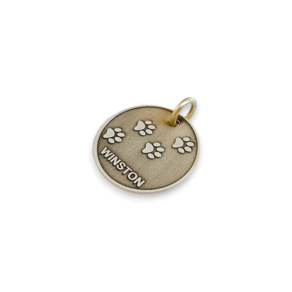The Wanderlust Paw Token | Artisan Paw Print Pet ID & Custom Engraved Dog Tag, alternate angle