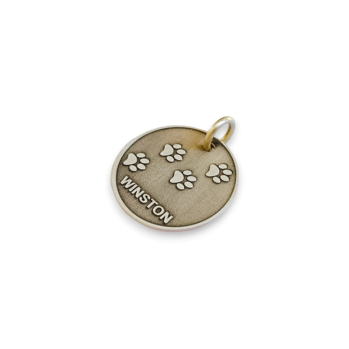 The Wanderlust Paw Token | Artisan Paw Print Pet ID & Custom Engraved Dog Tag, alternate angle