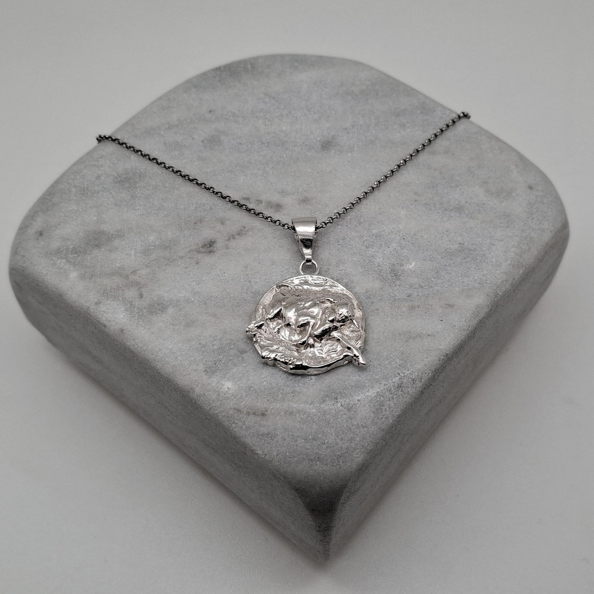 Bull Medallion Necklace | Strength & Resilience Talisman, front view