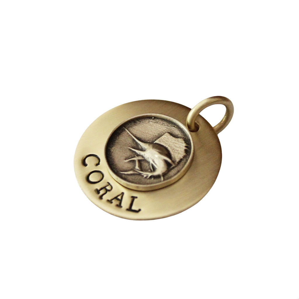 The Marlin Token | Artisan Swordfish Pet ID & Custom Engraved Dog Tag, styled view