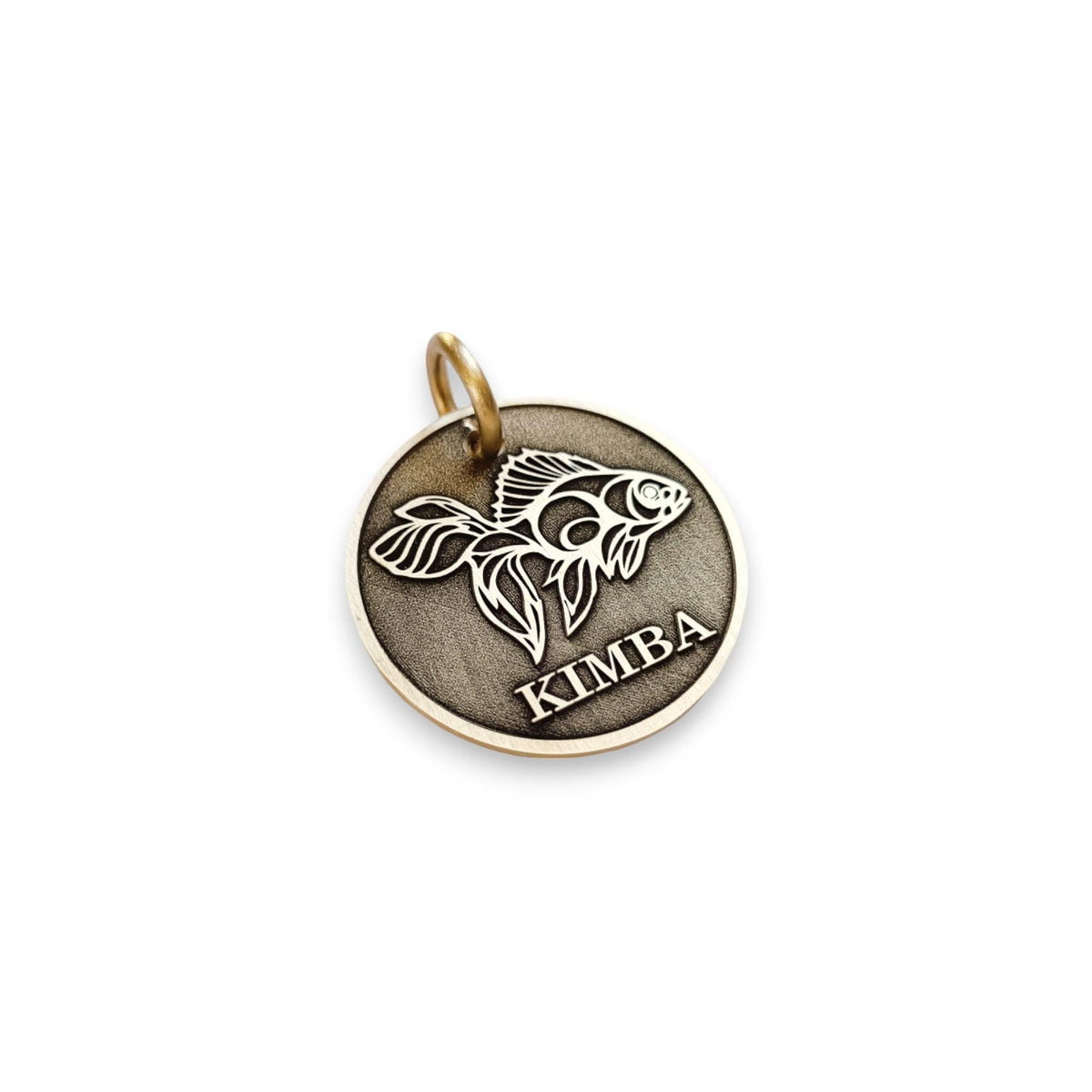 The Serene Koi Token | Artisan Symbol Pet ID & Custom Engraved Dog Tag, additional detail
