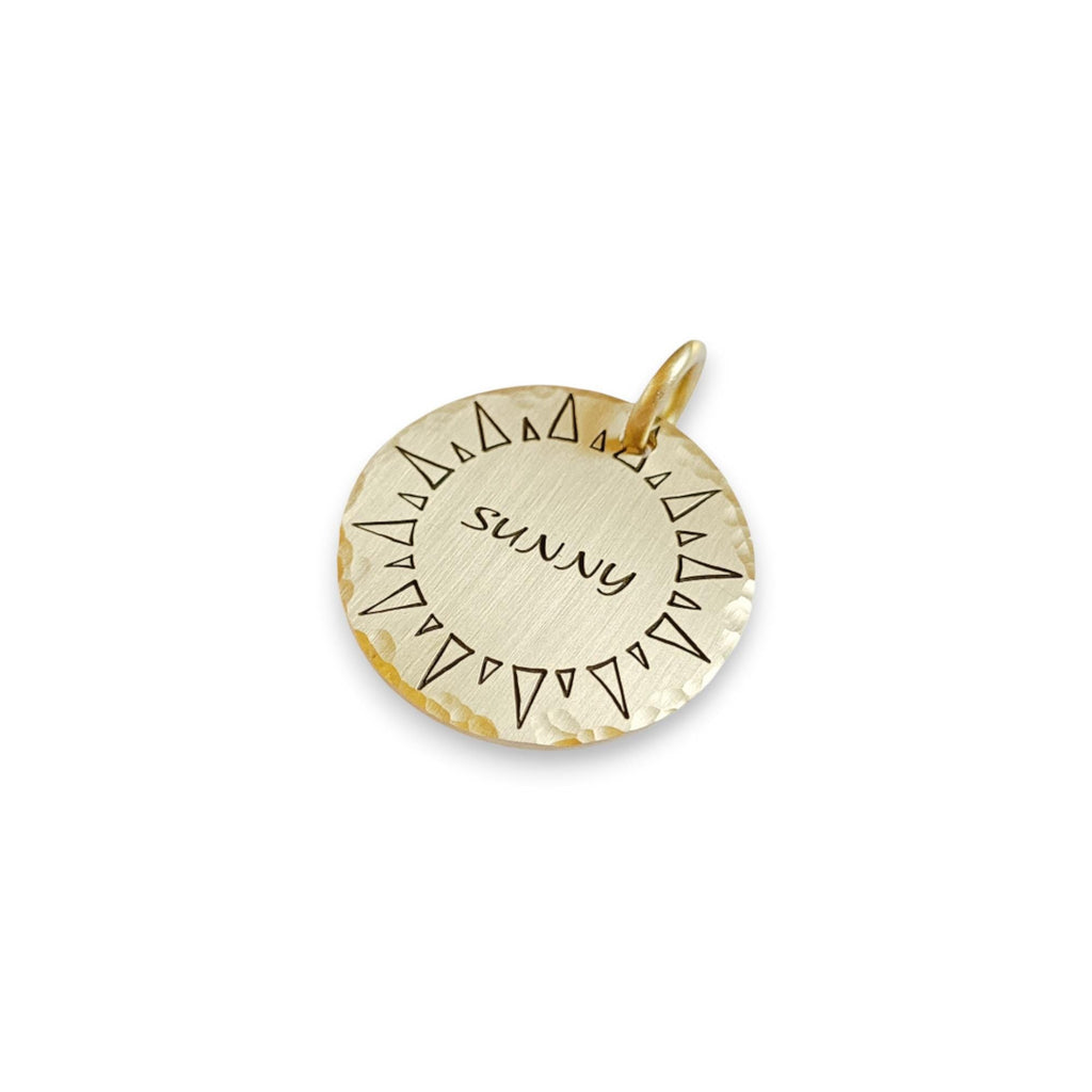 The Solar Token | Artisan Sun Pet ID & Custom Engraved Dog Tag, front view