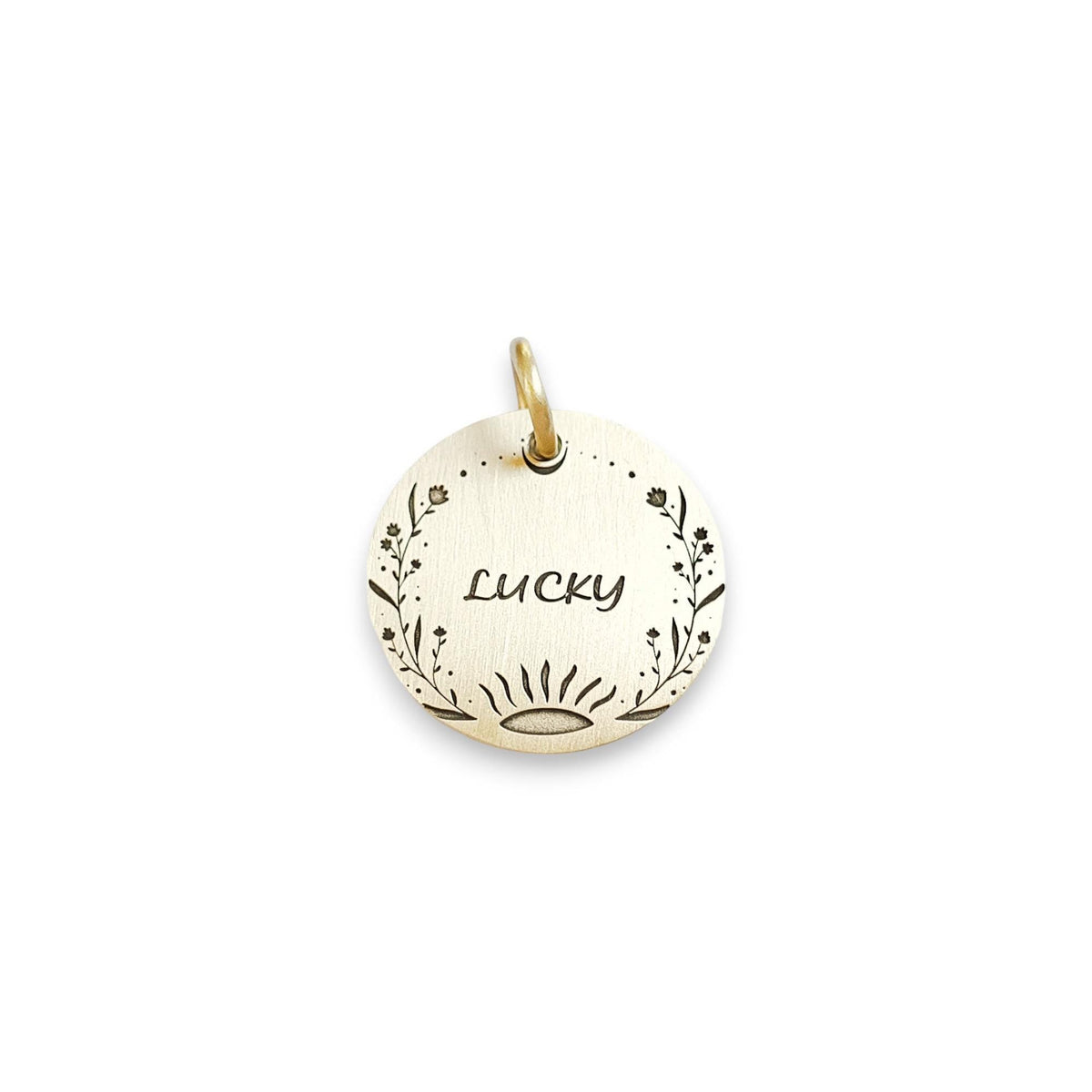 The Boho Bloom Token | Artisan Floral Pet ID & Custom Engraved Dog Tag, additional detail