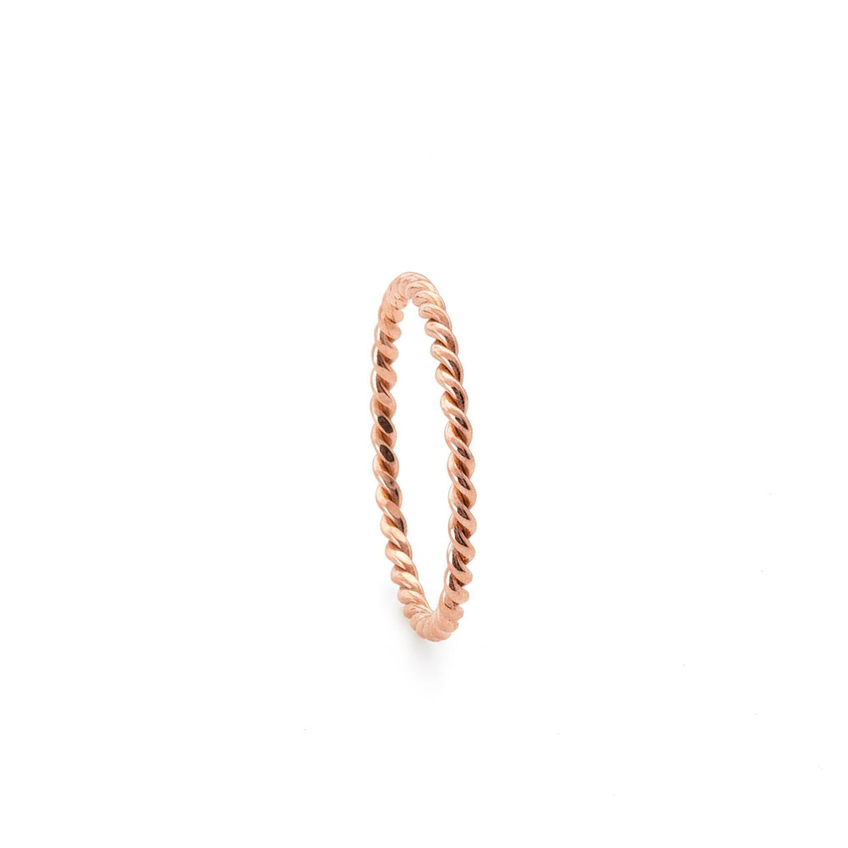 Dainty Rope Ring | Twisted Stacking Band, in Rose Gold Plated finish