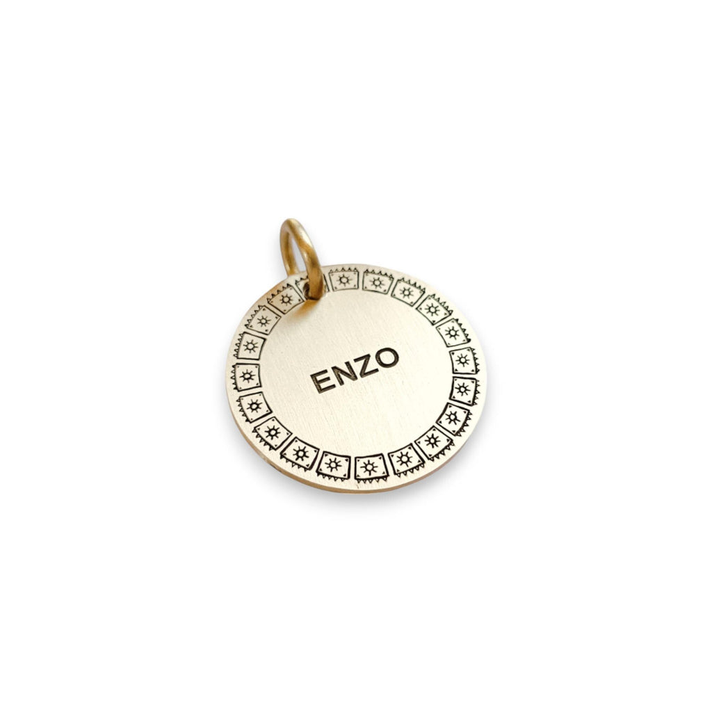 The Bohemian Starlight Token | Artisan Boho Pet ID & Custom Engraved Dog Tag, styled view