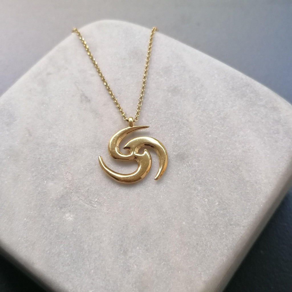 Tomoe Necklace | Cosmic Balance Talisman, close-up detail
