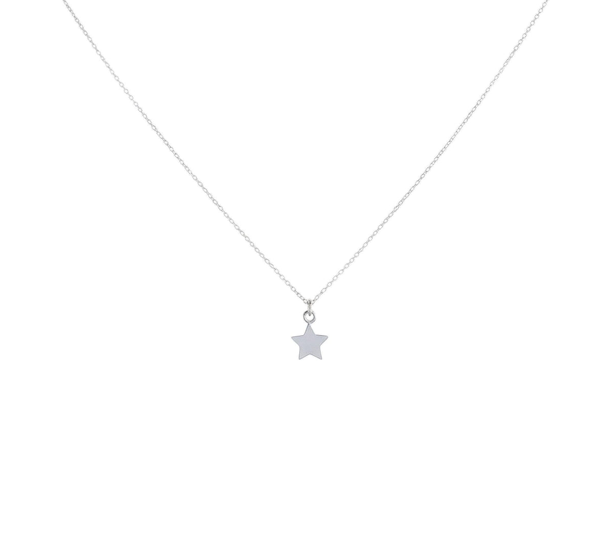 Star Necklace | Dainty Solid Gold Celestial Charm | Minimalist Wishing Star Pendant, close-up detail