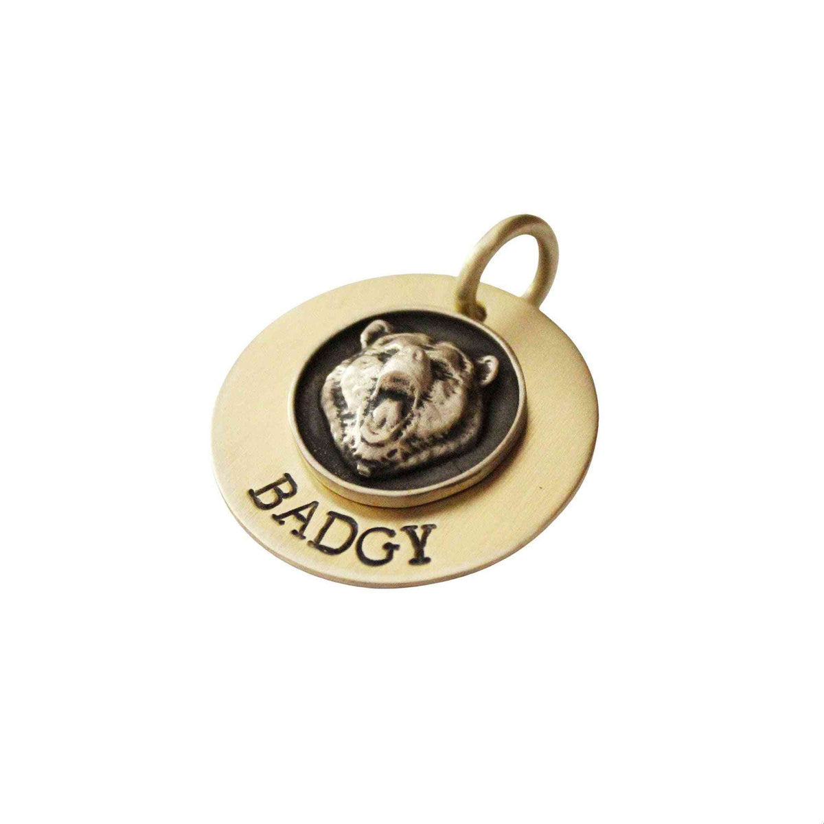 The Apex Sigil | Artisan Angry Bear Pet ID & Custom Engraved Dog Tag, styled view