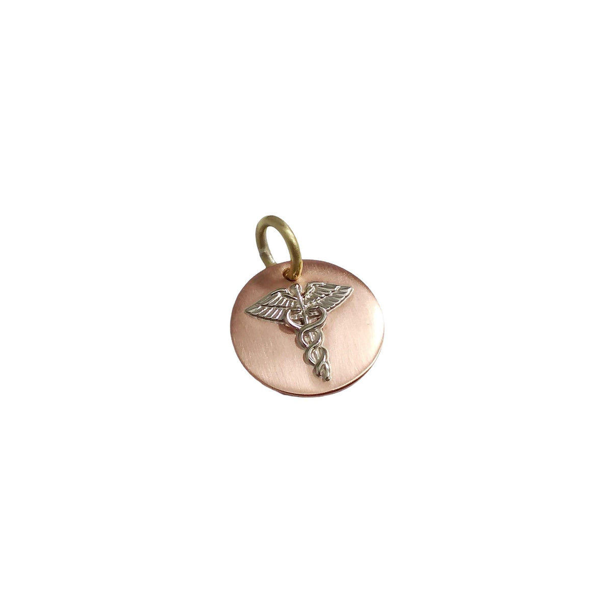 The Healer's Emblem Token | Artisan Caduceus Pet ID & Custom Dog Tag, close-up detail