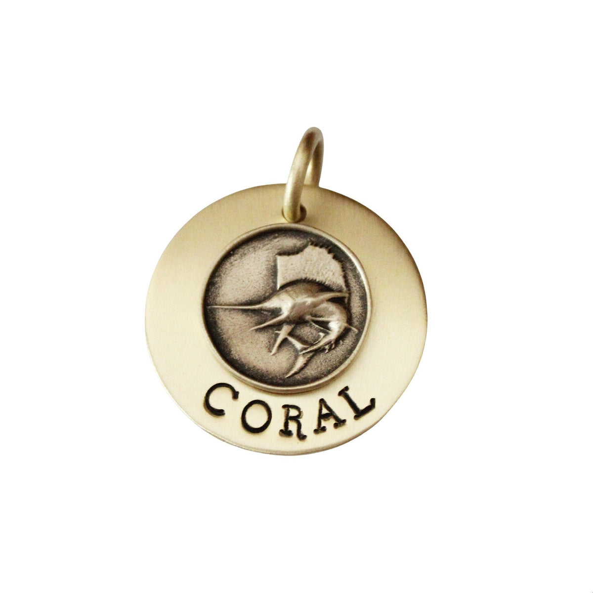 The Marlin Token | Artisan Swordfish Pet ID & Custom Engraved Dog Tag, front view