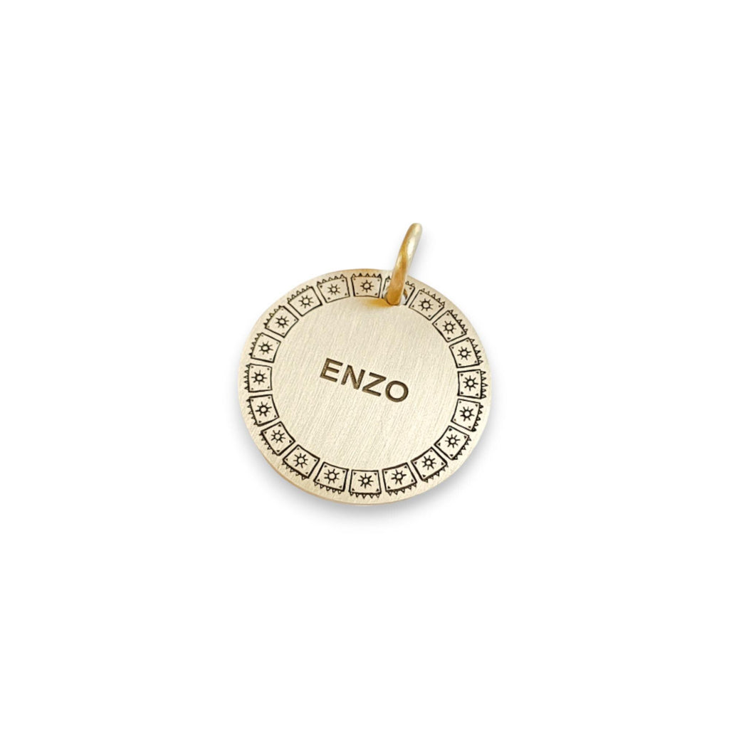 The Bohemian Starlight Token | Artisan Boho Pet ID & Custom Engraved Dog Tag, alternate angle