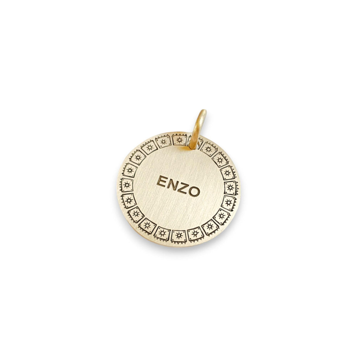 The Bohemian Starlight Token | Artisan Boho Pet ID & Custom Engraved Dog Tag, alternate angle