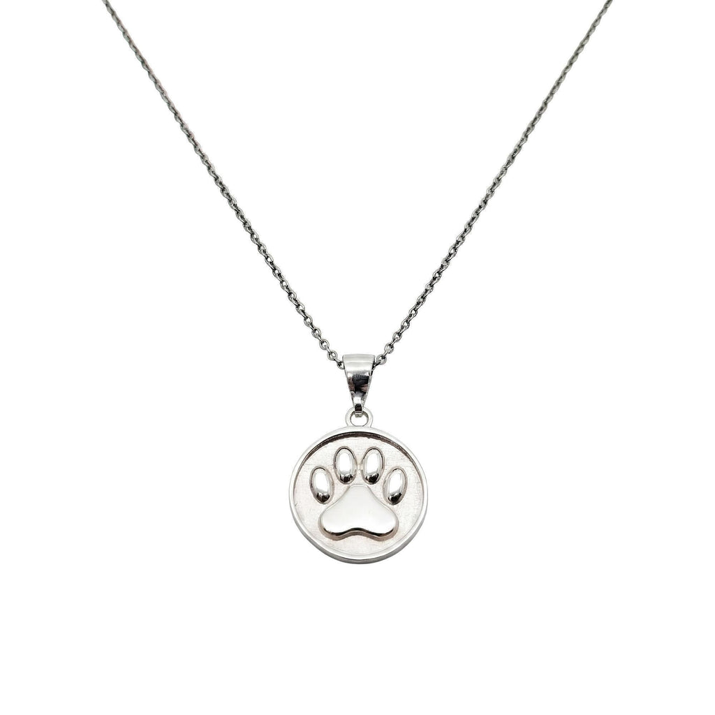 Paw Print Pendant | Pet Memorial Charm, front view