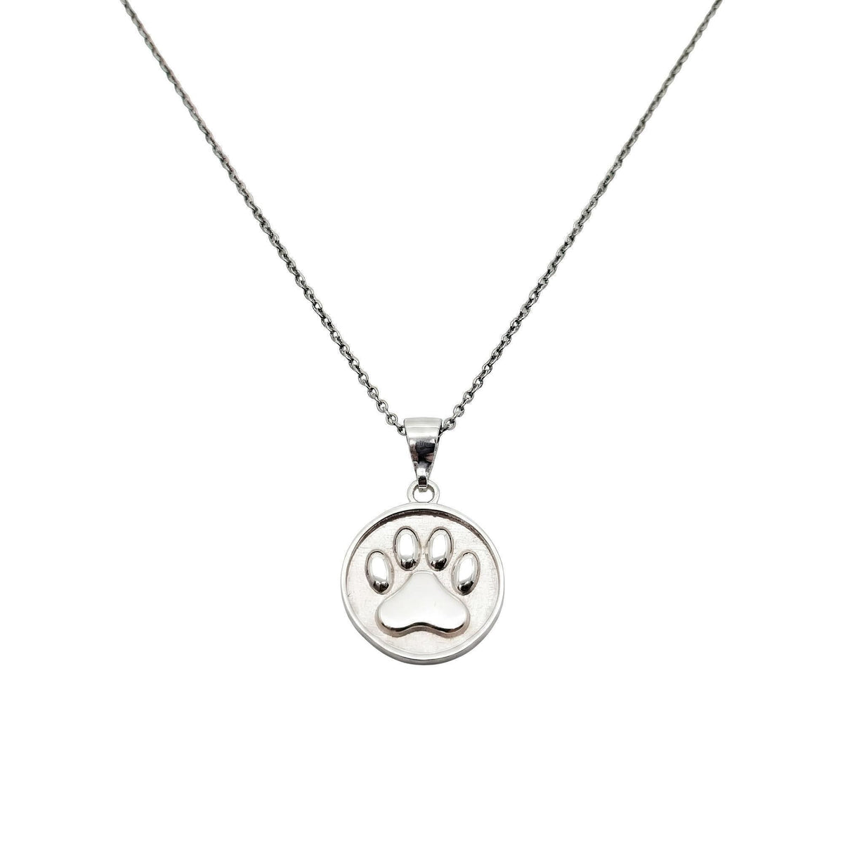 Paw Print Pendant | Pet Memorial Charm, front view