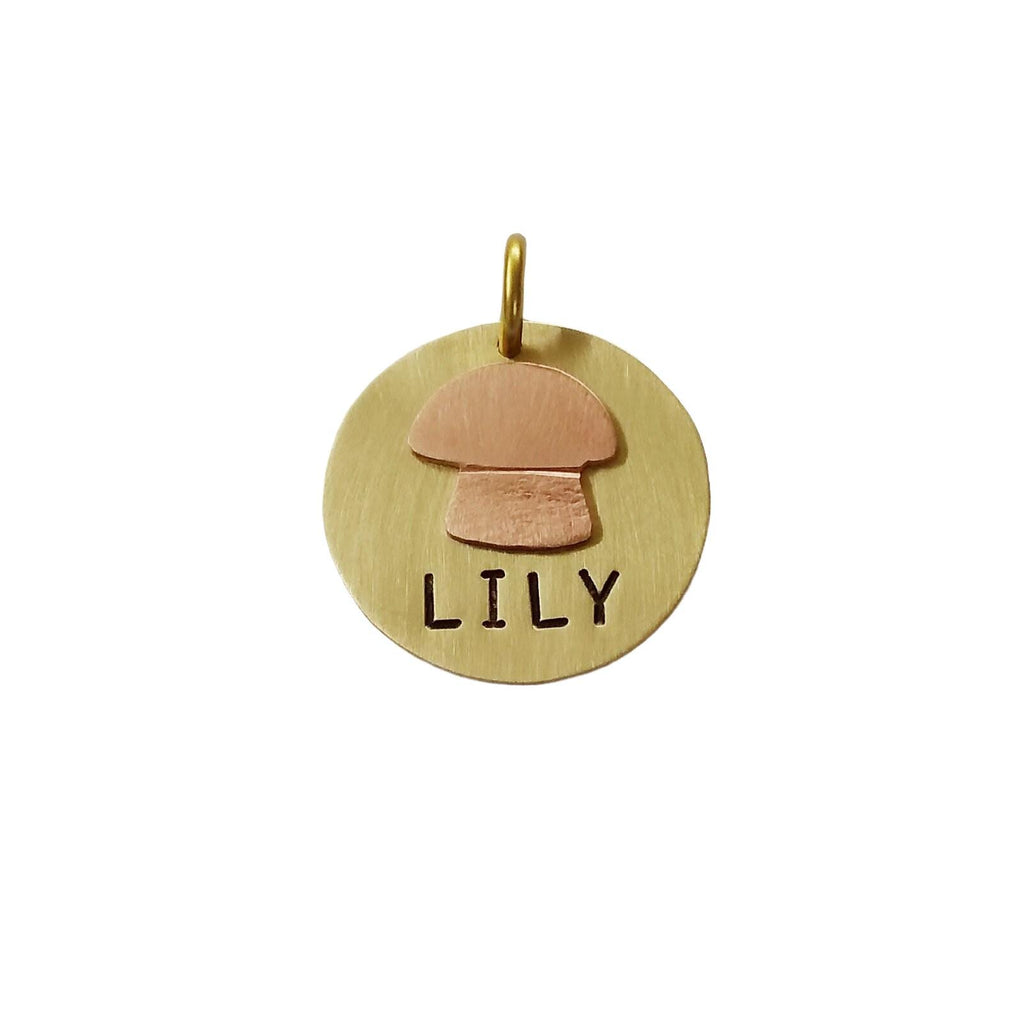 The Woodland Forager Token | Artisan Mushroom Pet ID & Custom Dog Tag, styled view