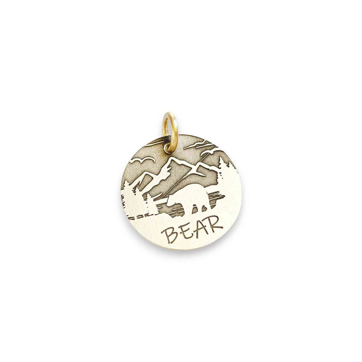 The Alpine Bear Token | Artisan Forest Pet ID & Custom Engraved Dog Tag, front view