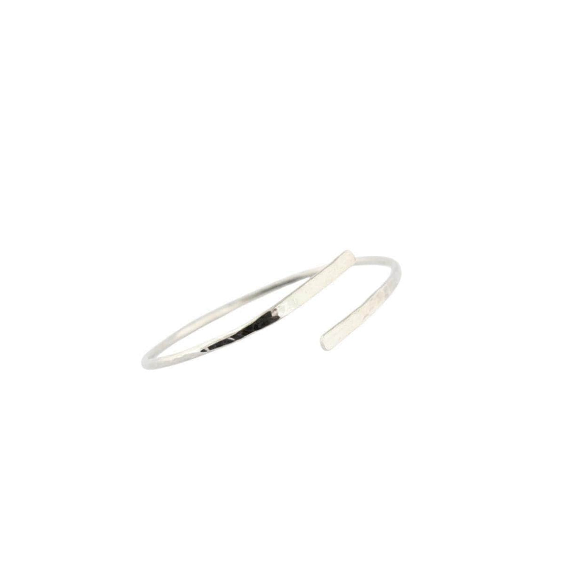 Bypass Bangle | Hammered Stacking Cuff, front view