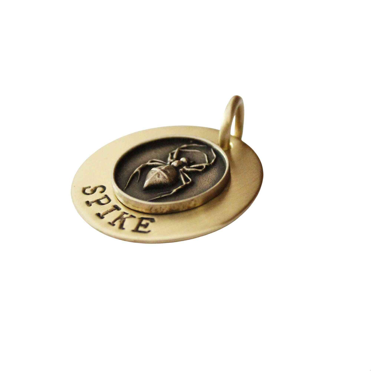 The Weaver Sigil | Artisan Spider Pet ID & Custom Engraved Dog Tag, close-up detail