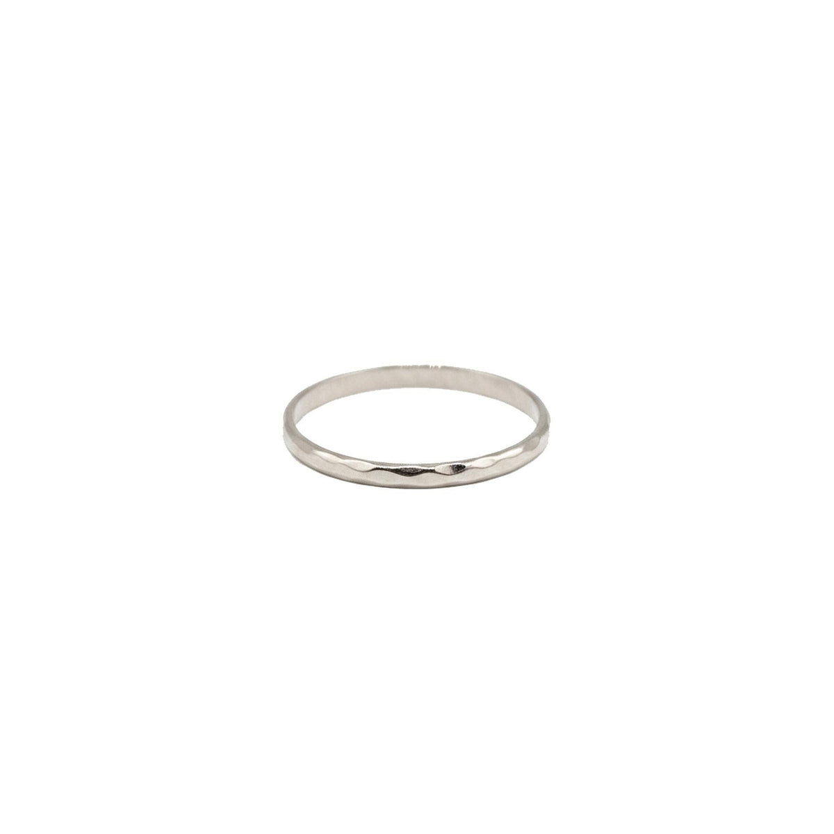 Hammered 14K Gold Wedding Band | Dainty Unisex Stacking Ring | Solid Gold Promise Band, alternate angle