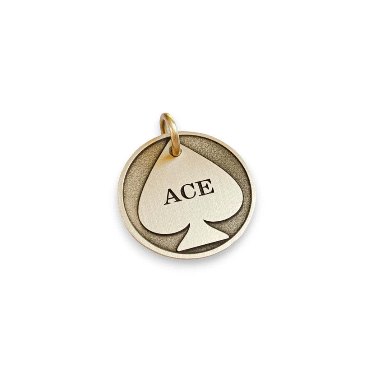 The Sovereign Spade Token | Artisan Ace of Spades Pet ID & Custom Engraved Dog Tag, front view