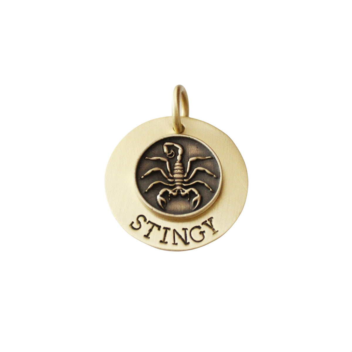 The Stinger Sigil | Artisan Scorpion Pet ID & Custom Engraved Dog Tag, front view