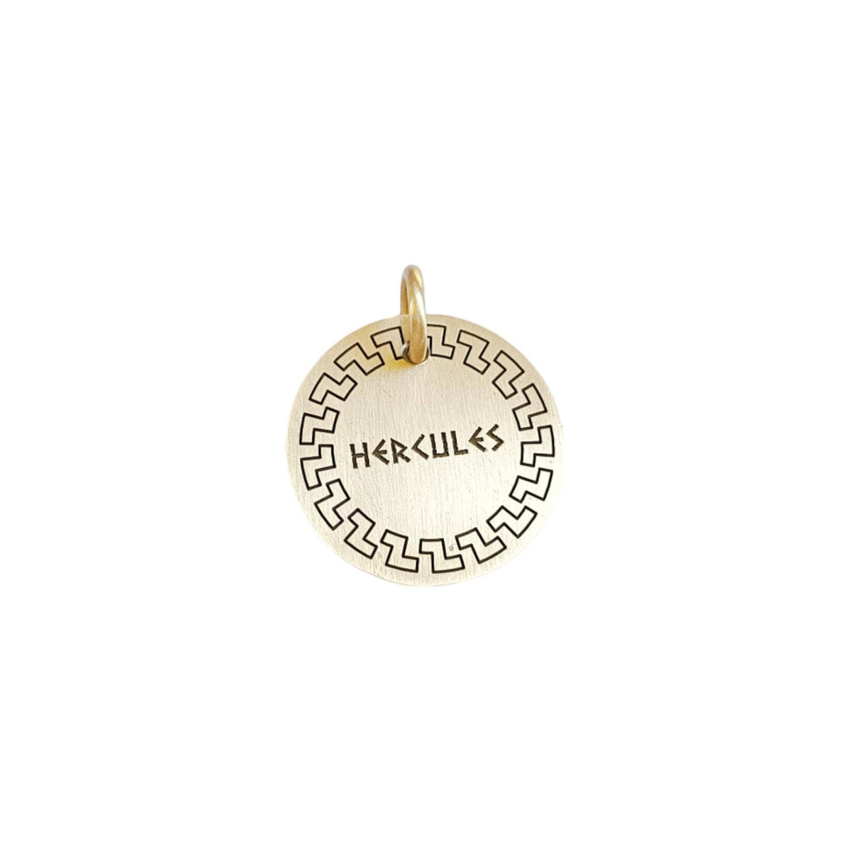 The Inscribed Greka Token | Artisan Hellenic Pet ID & Custom Engraved Greek Dog Tag, front view