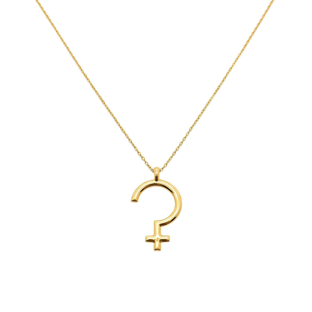 Ceres Necklace | Minimalist Astrological Glyph Pendant | Earth Mother Talisman, in Yellow Gold Plated finish