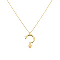 Ceres Necklace | Minimalist Astrological Glyph Pendant | Earth Mother Talisman, in Yellow Gold Plated finish