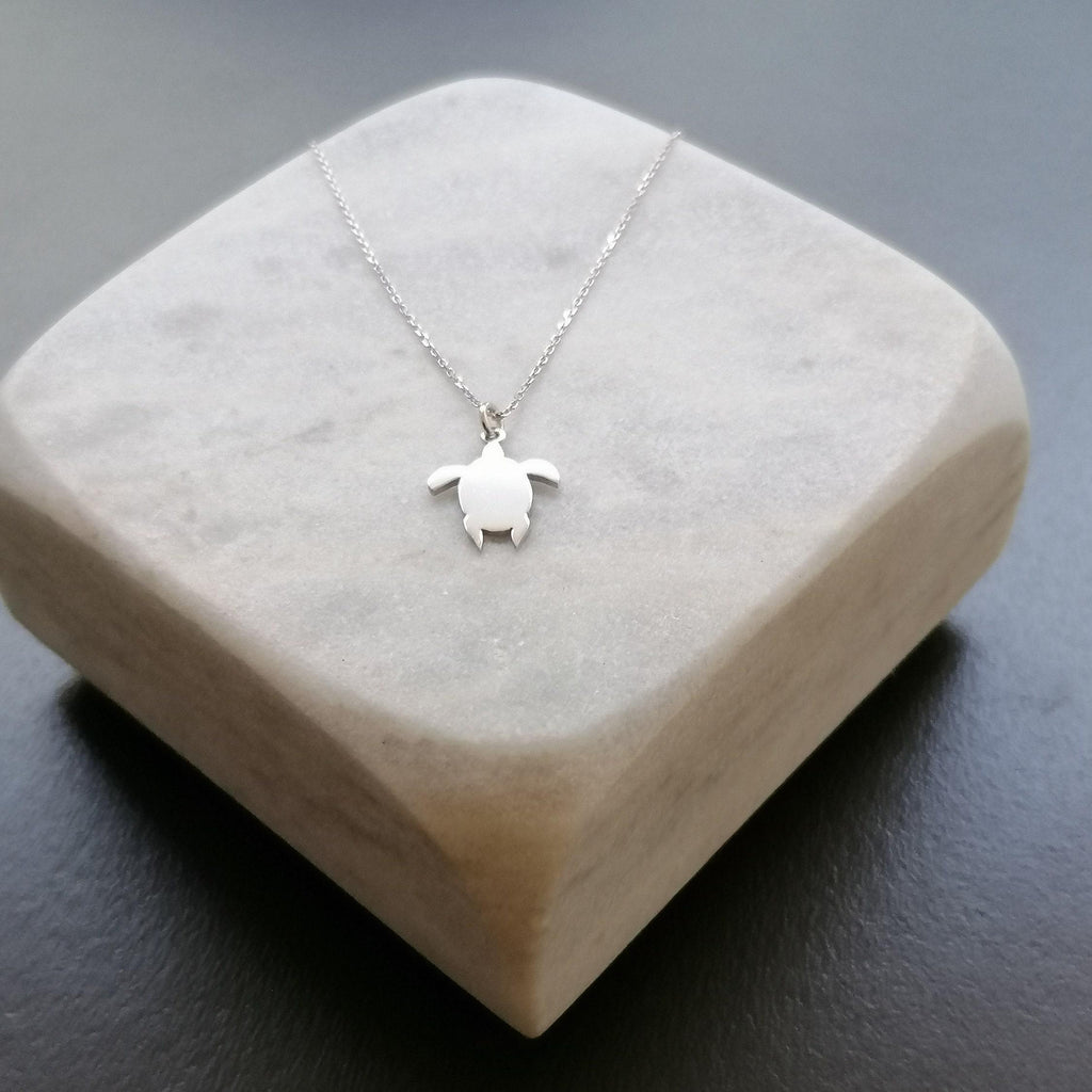 Dainty Turtle Necklace | Ocean Longevity Talisman, close-up detail