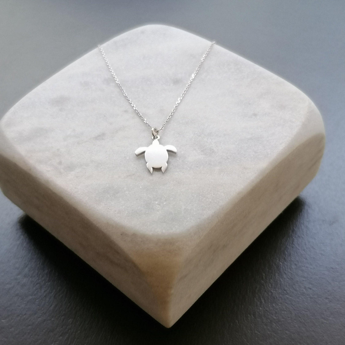 Dainty Turtle Necklace | Ocean Longevity Talisman, close-up detail