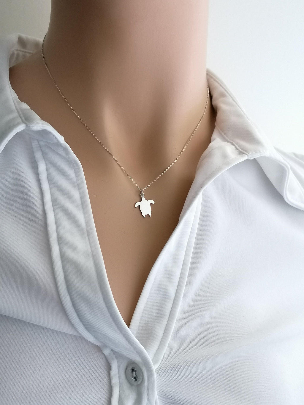 Dainty Turtle Necklace | Ocean Longevity Talisman, front view