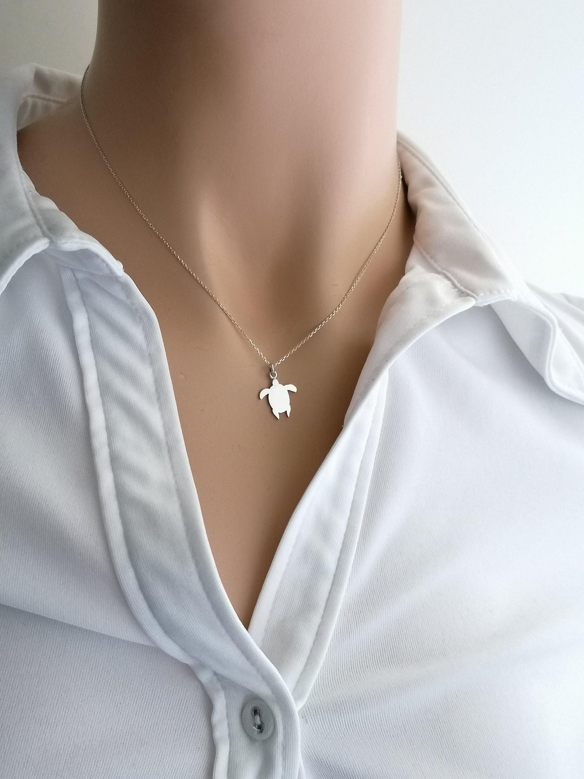 Dainty Turtle Necklace | Ocean Longevity Talisman, front view