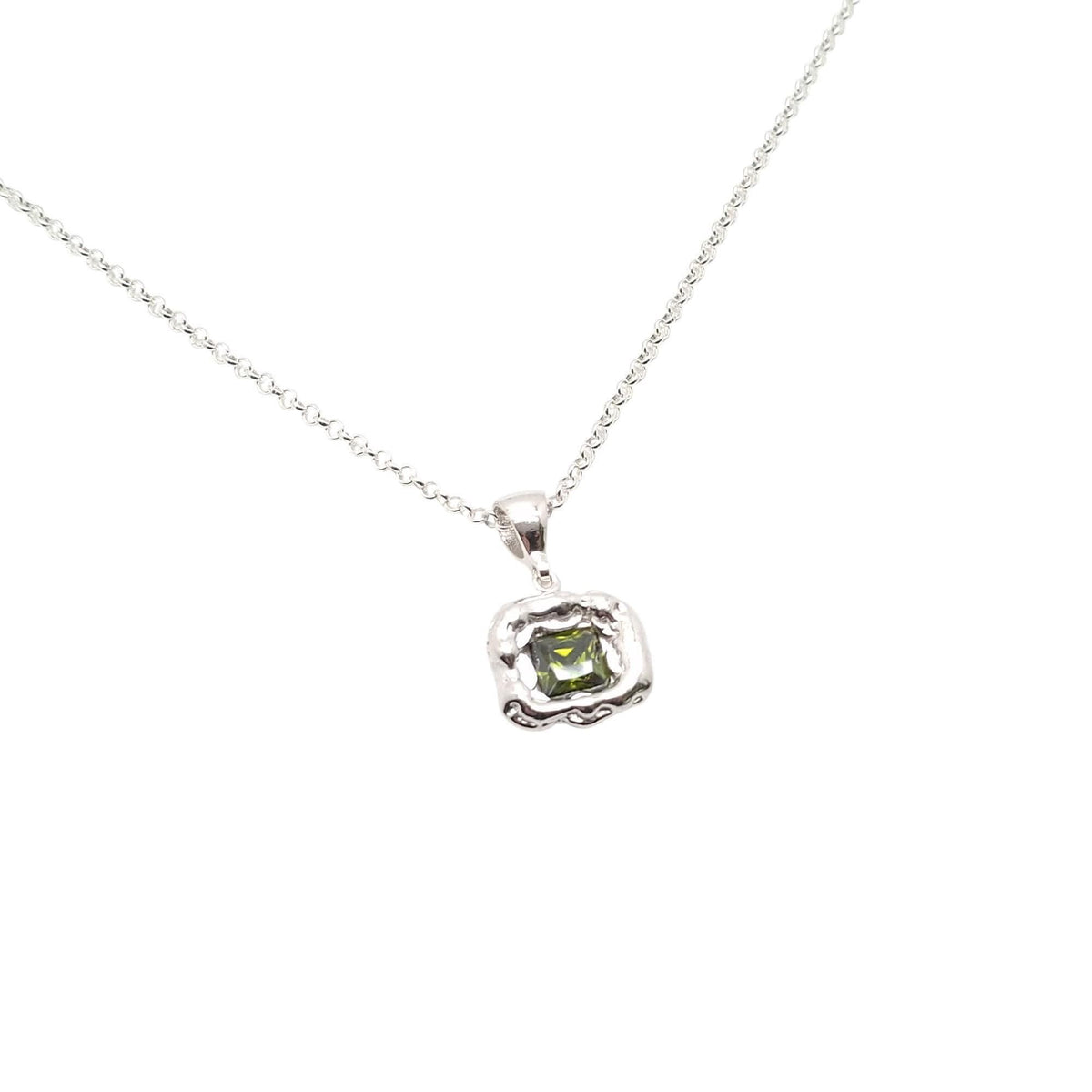 Olive Green CZ Pendant | Forest Earth Talisman