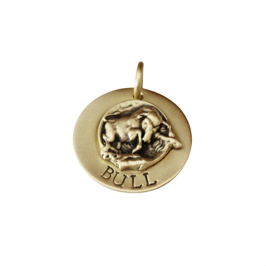 The Taurus Sigil | Artisan Bull Pet ID & Custom Engraved Dog Tag, front view