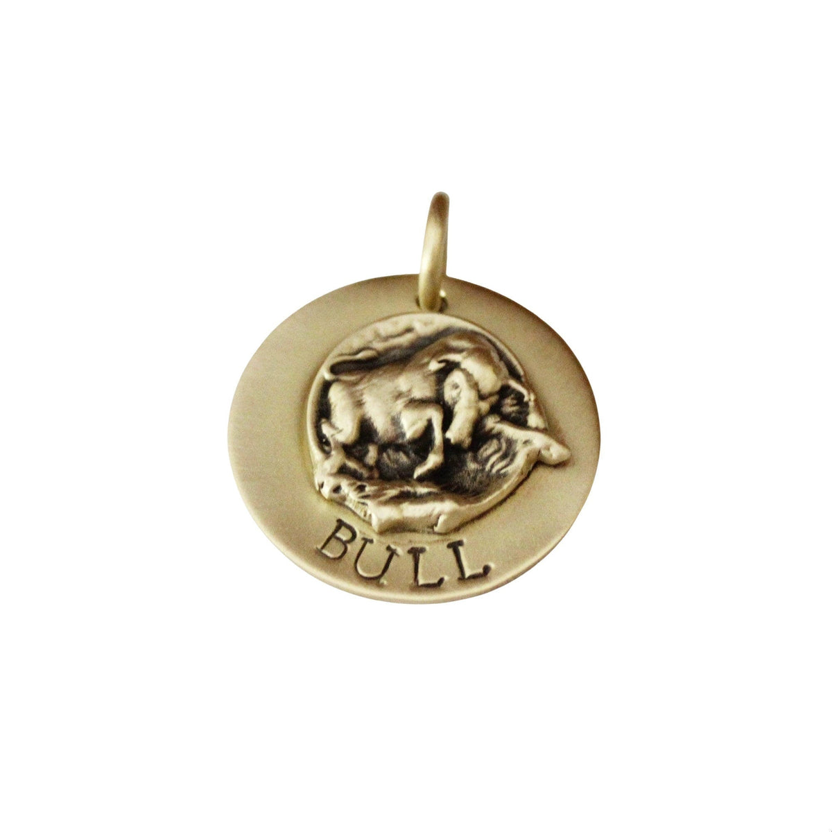 The Taurus Sigil | Artisan Bull Pet ID & Custom Engraved Dog Tag, front view