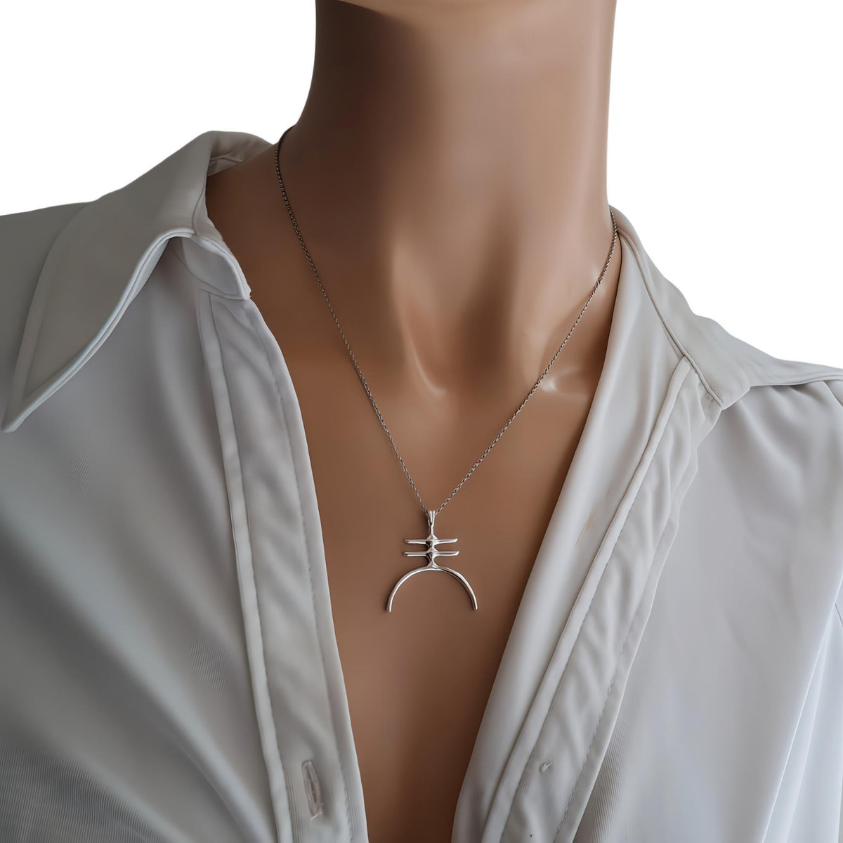 Amalgam Symbol Necklace | Gold Plated Fusion Pendant | Alchemical Unity Charm, close-up detail