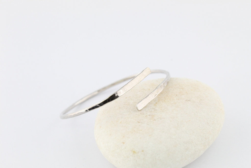 Bypass Bangle | Hammered Stacking Cuff, close-up detail