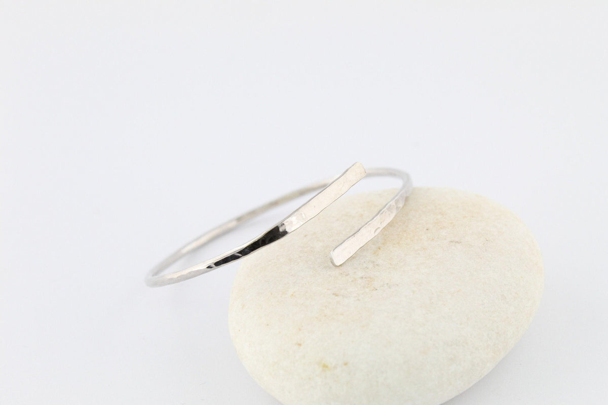 Bypass Bangle | Hammered Stacking Cuff, close-up detail